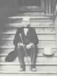 Bronson Alcott on the steps of his School of Philosophy
